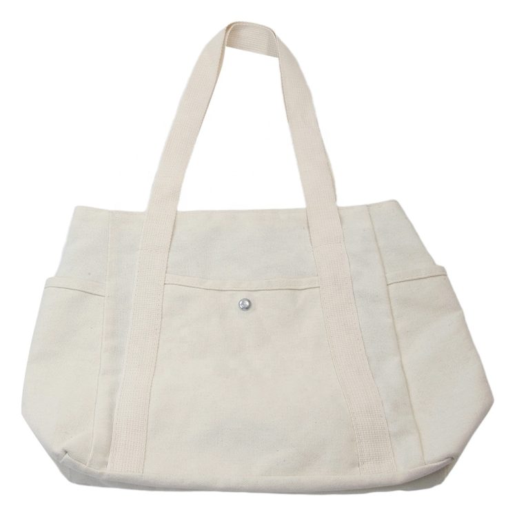 White Canvas Bookbags for Women Work Going Book Bag - Image 5
