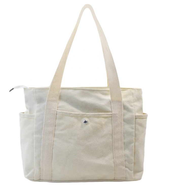 White Canvas Bookbags for Women Work Going Book Bag