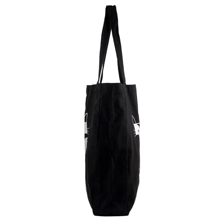 Eco Friendly Promotional Black 10oz Cotton Shopping Tote Bags - Image 4