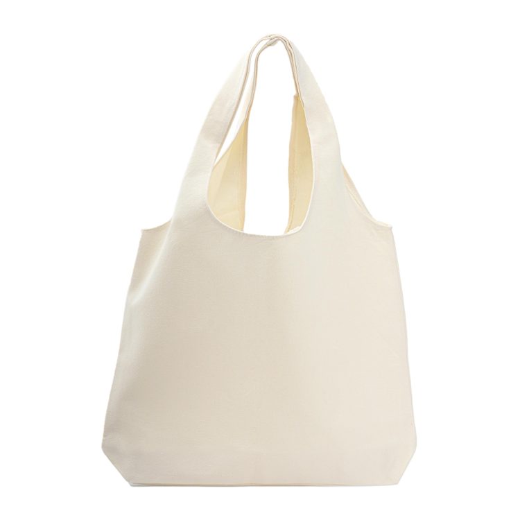 Durable Reusable Cotton Tote Bag with Two Handles Foldable Handbag for Shopping