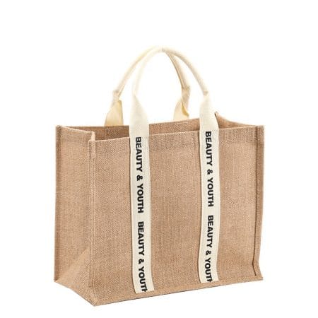 Recycled Burlap Hemp Tote Bag Customizable Eco-Friendly Jute Tote Bag Shopping Bag With Logos