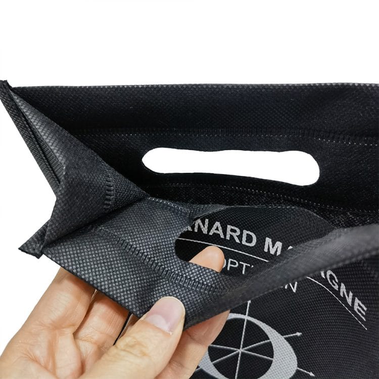Promotional Wholesale Customized Black D Cut Non Woven Cloth Bag - Image 5