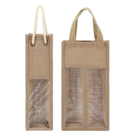 Reusable Natural Hemp Jute Wine Bottle Bag with Portable Factory