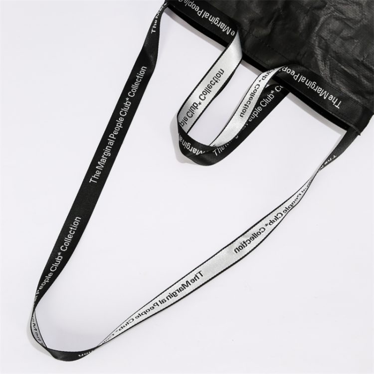 Waterproof Portable Black Hand Laminated PP Woven Shopping Bag Customized Logo - Image 3