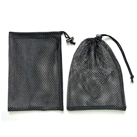 Custom Size & Label See Through Black Drawstring Nylon Mesh Bath Towel Bags with Cord Lock Closure