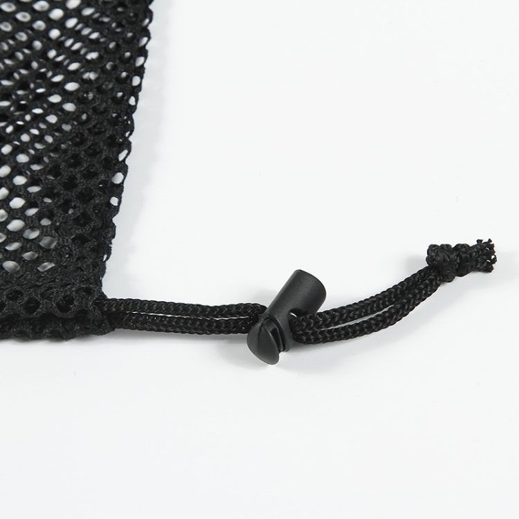 Custom Size & Label See Through Black Drawstring Nylon Mesh Bath Towel Bags with Cord Lock Closure - Image 4