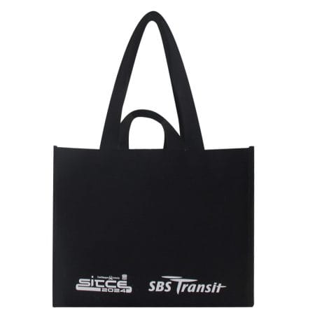 Black Double Handle Fashion Design One Shoulder Shopping Business Non-woven Shopping Bags