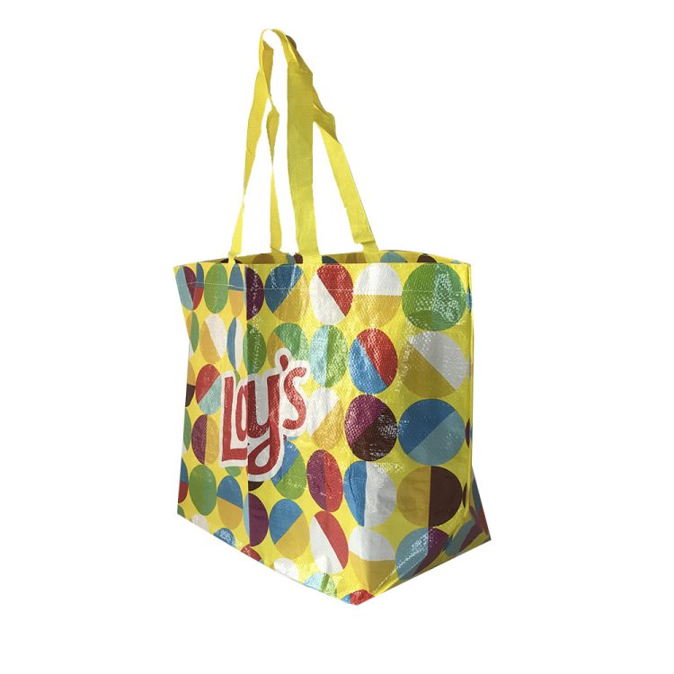 Custom Eco Printing Reusable Folding PP Woven Grocery Bag - Image 2