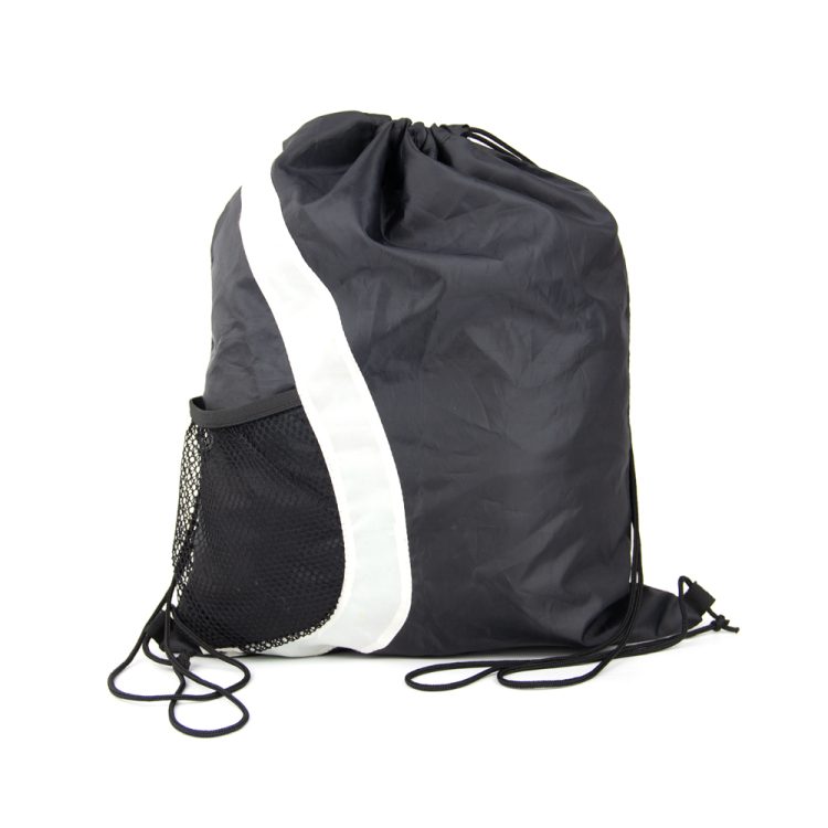 Printable Colorful Nylon Polyester Draw String Bag with Front Mesh Pocket Bolsa Con Cordon Poliester - Image 2