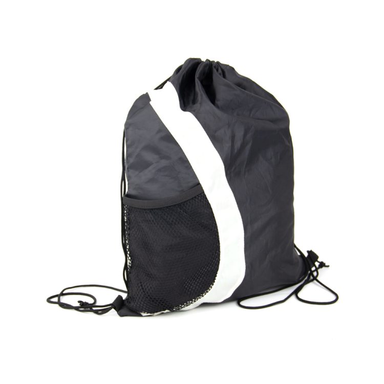 Printable Colorful Nylon Polyester Draw String Bag with Front Mesh Pocket Bolsa Con Cordon Poliester - Image 5