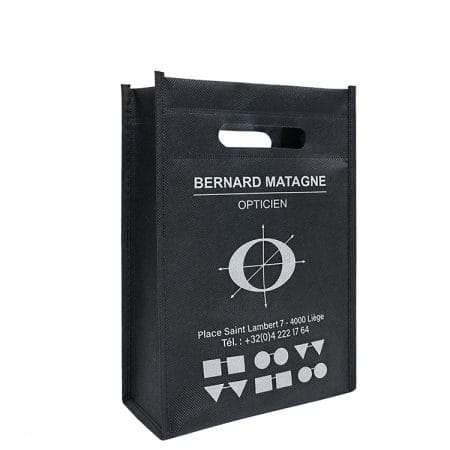 Promotional Wholesale Customized Black D Cut Non Woven Cloth Bag