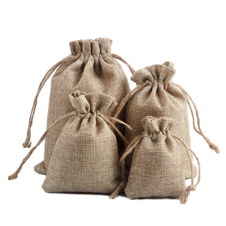 Small Jute Seed Bags Customized Burlap Hessian Drawstring Gunny Sack Bag for Gift Jewelry - Image 2