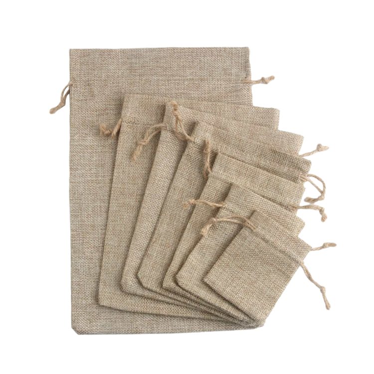 Small Jute Seed Bags Customized Burlap Hessian Drawstring Gunny Sack Bag for Gift Jewelry - Image 5