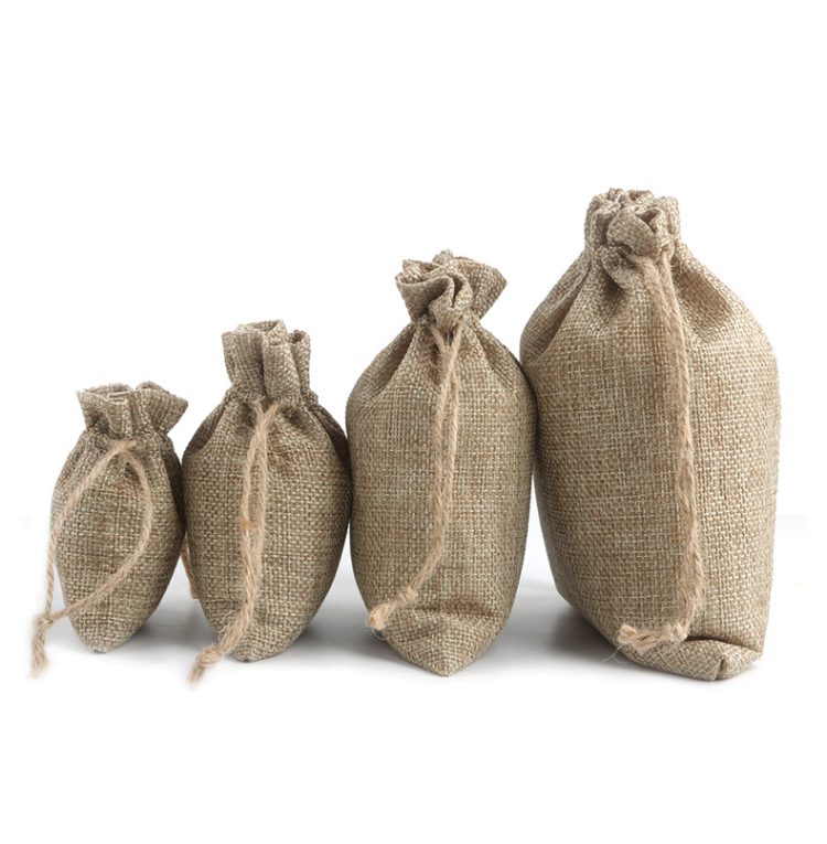 Small Jute Seed Bags Customized Burlap Hessian Drawstring Gunny Sack Bag for Gift Jewelry - Image 4