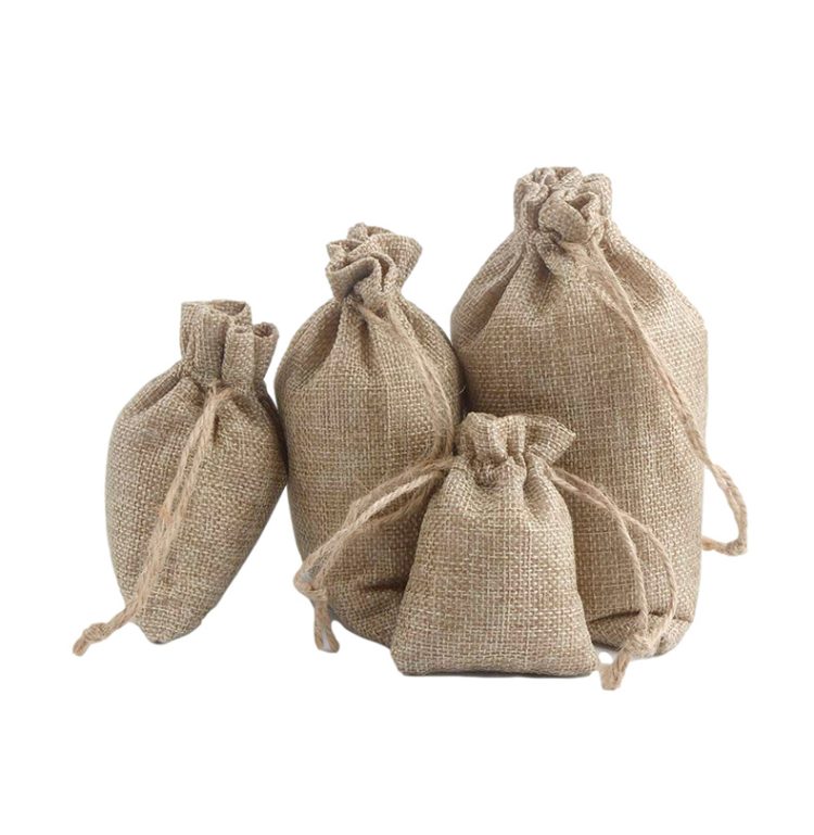 Small Jute Seed Bags Customized Burlap Hessian Drawstring Gunny Sack Bag for Gift Jewelry - Image 3