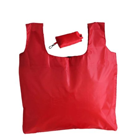 Eco Friendly T-shirt Shopping Bag Polyester Nylon Folding Shopping Bag with Pouch
