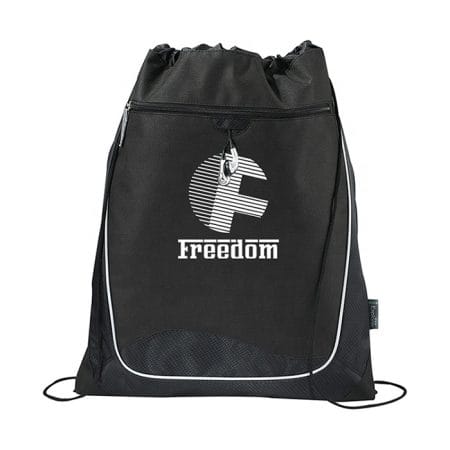 High Quality Custom Zipper Drawstring Bag Promotional Polyester Grocery Shopping