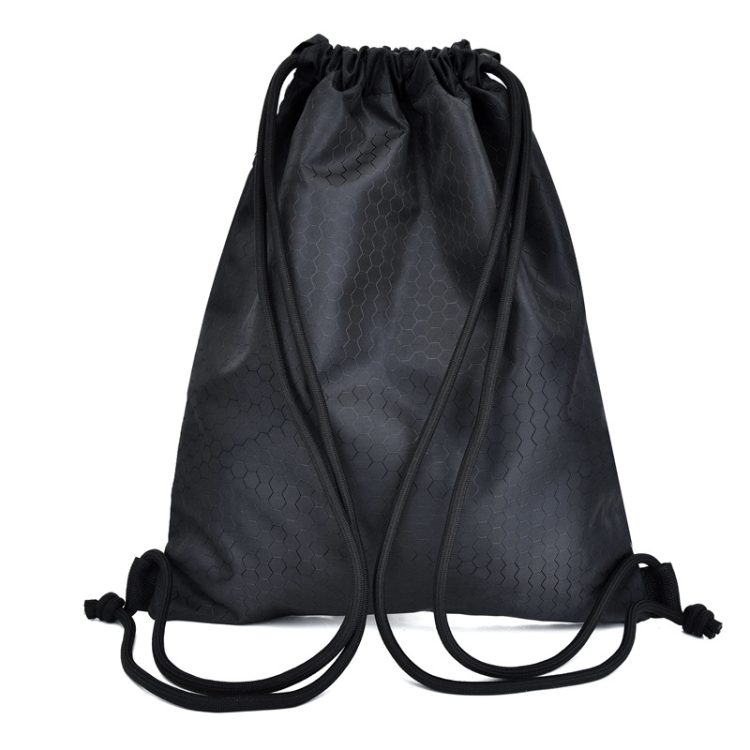 Gym Drawstring Bag with Zip Pocket Waterproof Polyester Swim Bag Drawstring Back Sack - Image 4