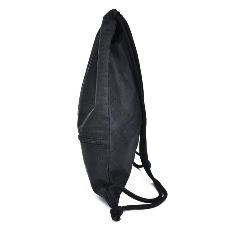 Gym Drawstring Bag with Zip Pocket Waterproof Polyester Swim Bag Drawstring Back Sack - Image 3