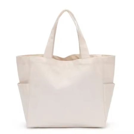 Custom 100% Cotton Canvas Multi Pockets Foldable Shopping Bag Grocery Bags Canvas Reusable Bags