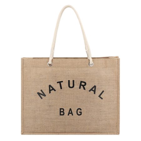 Customizable Natural Printed Hemp Tote Bag Eco Friendly Beach Bag