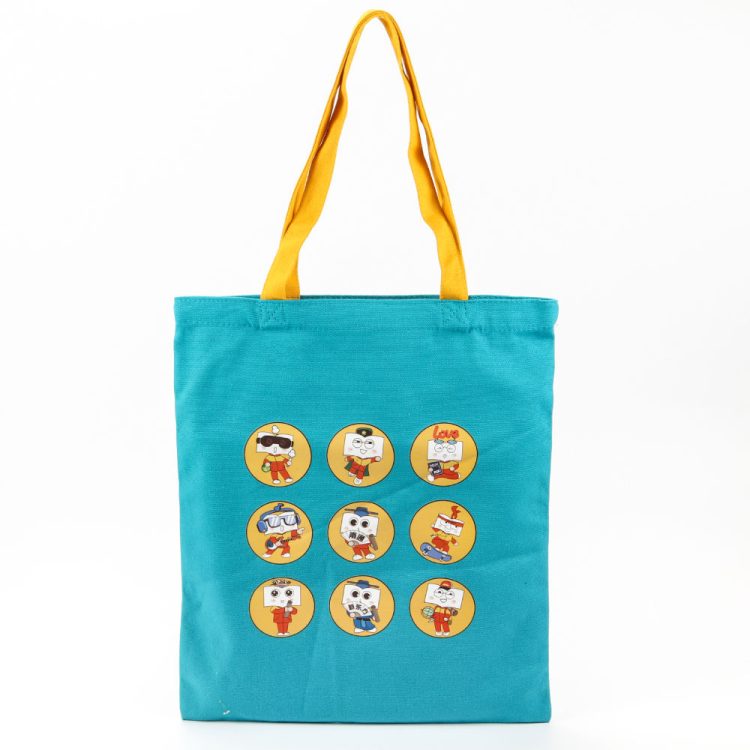 Custom Logo Color Natural Cotton Tote Shopping Bag Canvas Material with Dot Pattern OEM/ODM Accepted