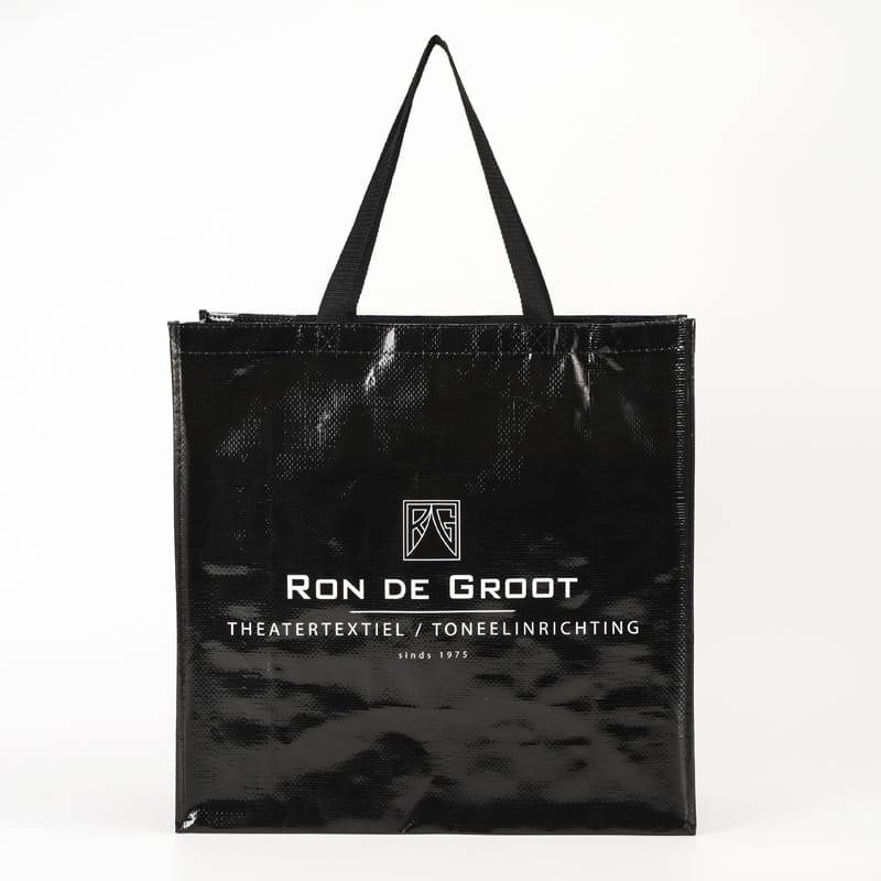 Eco-Friendly Reusable PP Woven Tote Bag with Letter Pattern Custom Logo
